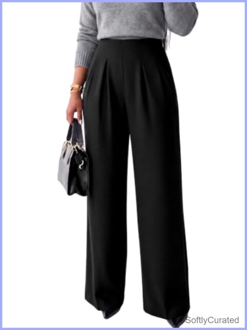 Women's Wide Leg Dress Pants High Waisted Pleated Trousers Business Casual